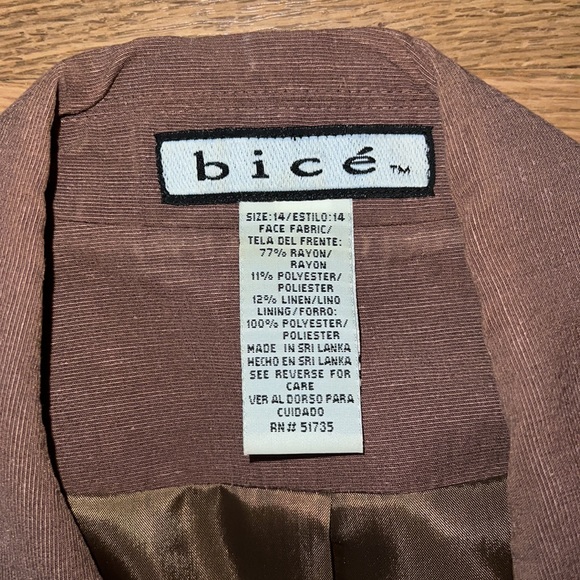 Vintage Bicè Suit Jacket Size 14 - Picture 2 of 7